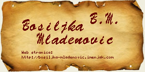 Bosiljka Mladenović vizit kartica
